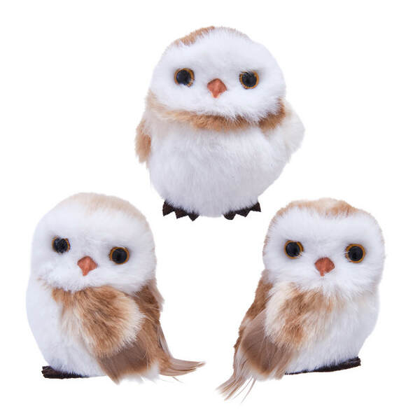 Item 100439 Brown White Owl Ornament