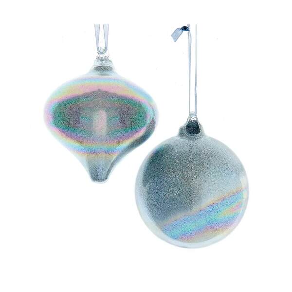 Item 100503 Glass Opalescent Glitter Ornament