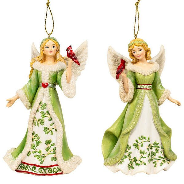 Item 100566 Angel Holding Red Cardinal Ornament