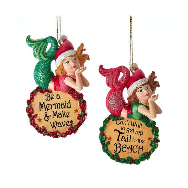 Item 100605 Red/Green Mermaid Ornament