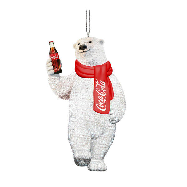 Item 100608 Beaded Coke Bear With Coke Bottle Ornament