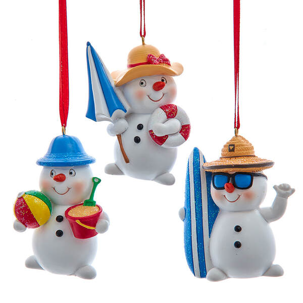 Item 100637 Beach Snowman Ornament