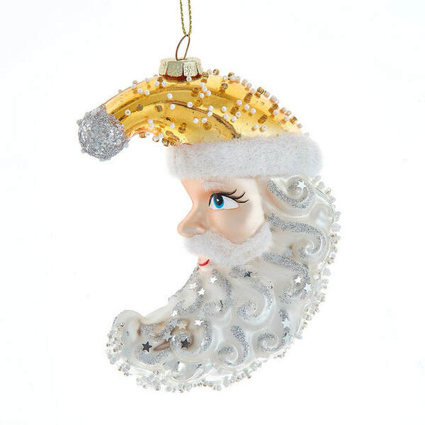Item 100640 Glass Celestial Santa Moon