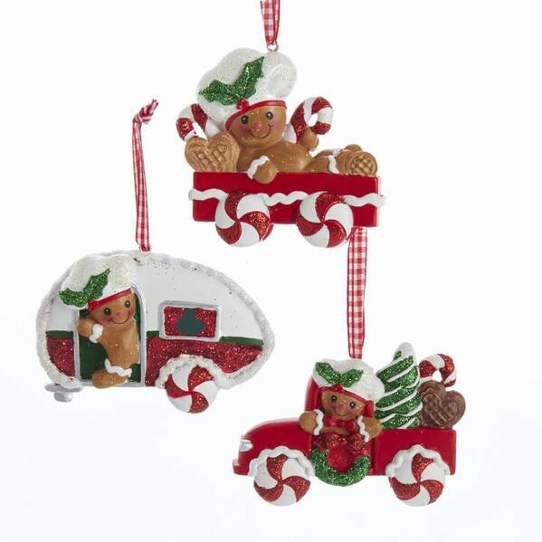 Item 100684 Gingerbread Boy In Wagon/Camper/Truck Ornament