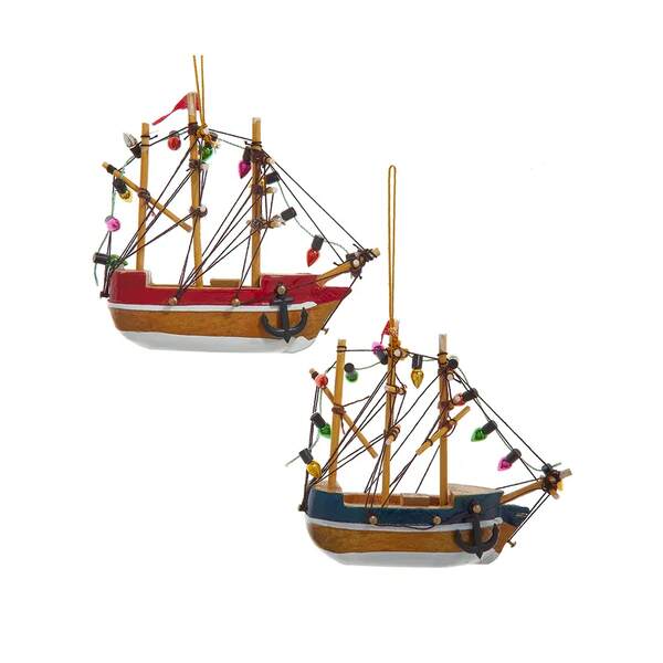 Item 100712 Wood Ship Ornament