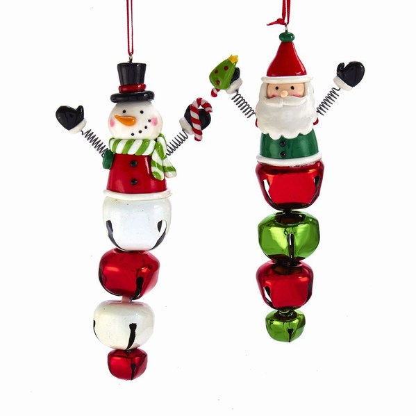 Item 100717 Snowman/Santa Jingle Bell Ornament