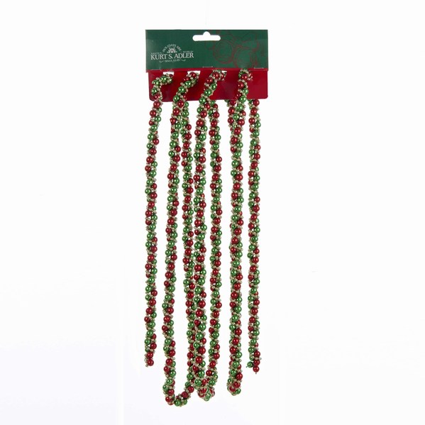 Item 100730 9 Foot Red/Green/Gold Twisted Bead Garland