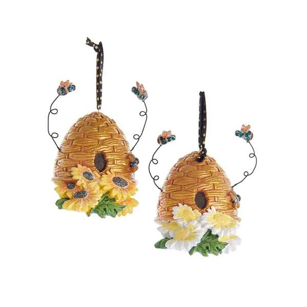Item 100737 Bee Hive With Sunflowers Ornament