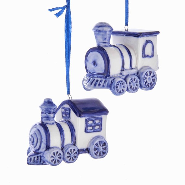 Item 100755 Delft Blue Train Ornament