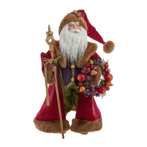 Item 100757 Sugar Fruit Santa With Wreath Figure