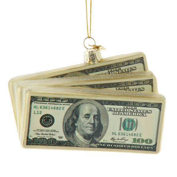 Item 100811 Noble Gems $100 Bill Ornament