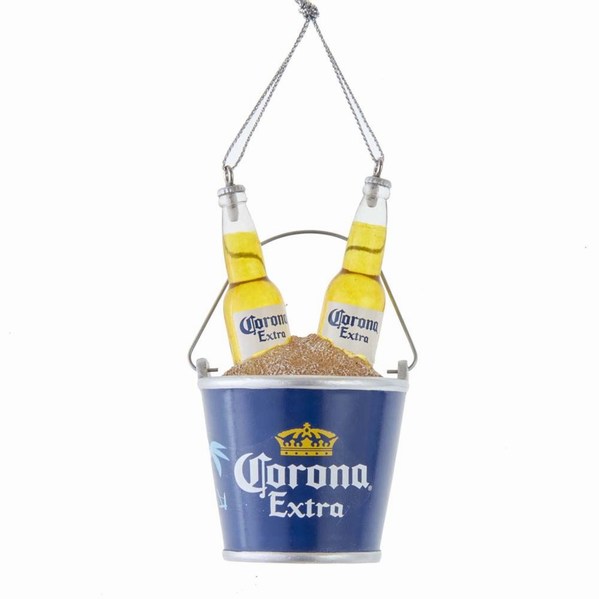 Item 100820 Corona Bottles In Sand Bucket Ornament