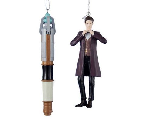 Item 100843 Doctor Who Sonic Screwdriver/11th Doctor Ornaments 2 Piece Set