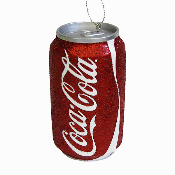 Item 100844 Red Glittered Coke Can Ornament