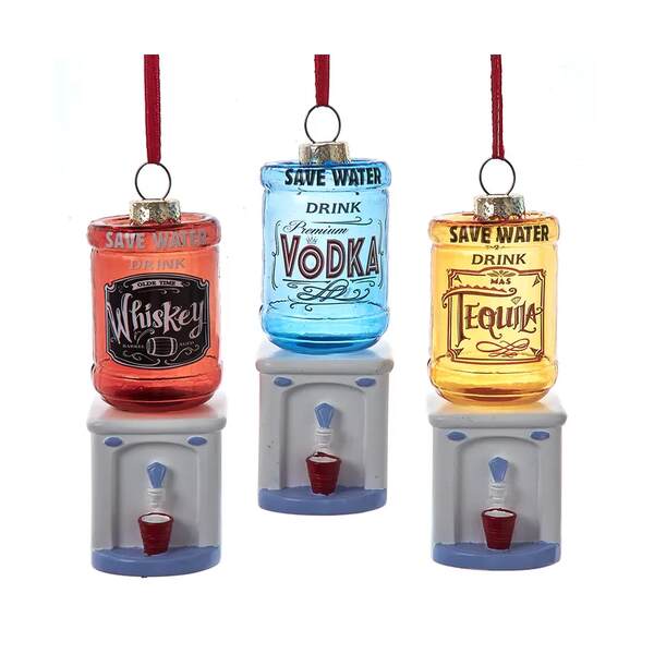 Item 100889 Glass Water Cooler Liquor Saying Ornament