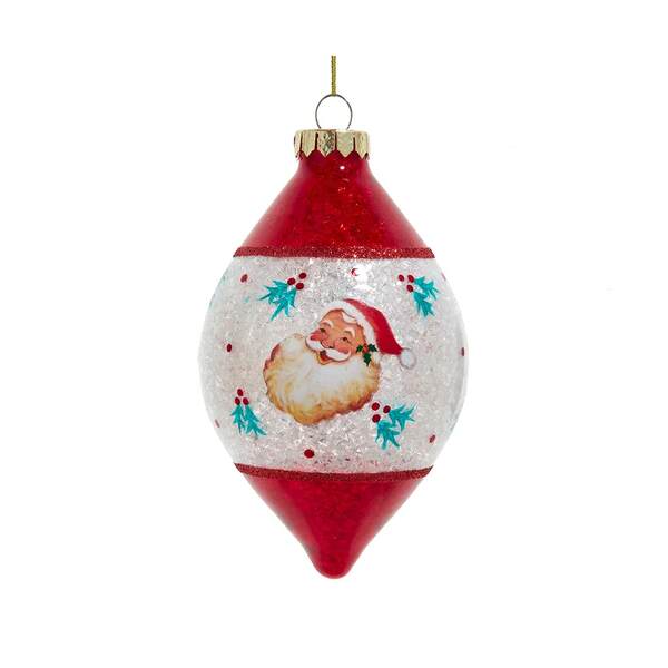 Item 100898 Glass Santa Teardrop Ornament