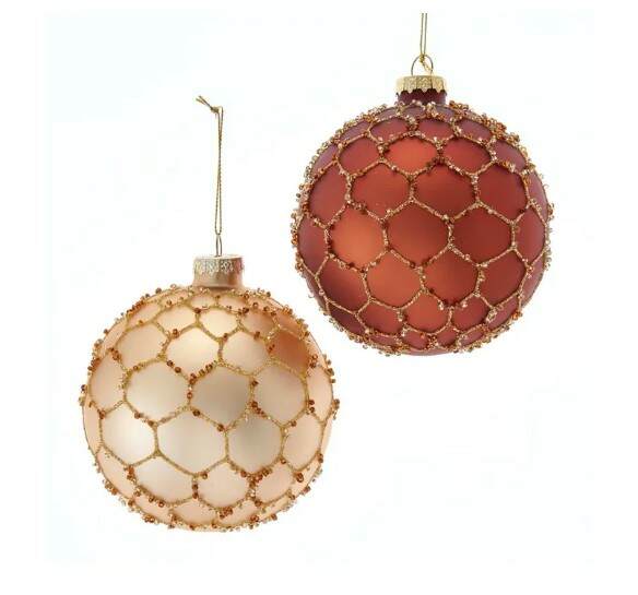 Item 100941 Glass Honeycomb Wrapped Ball Ornament