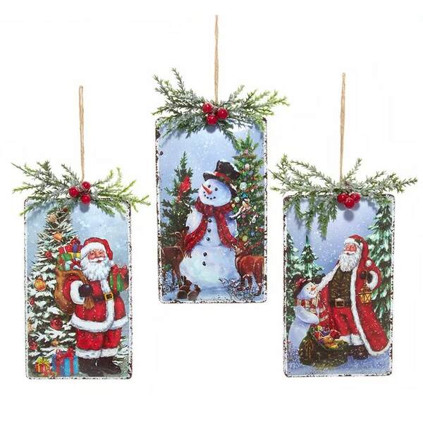 Item 100948 Santa/Snowman Iron Ornament