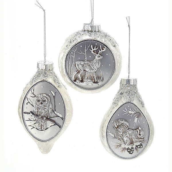 Item 100976 Animal In Silver Finial/Ball Ornament