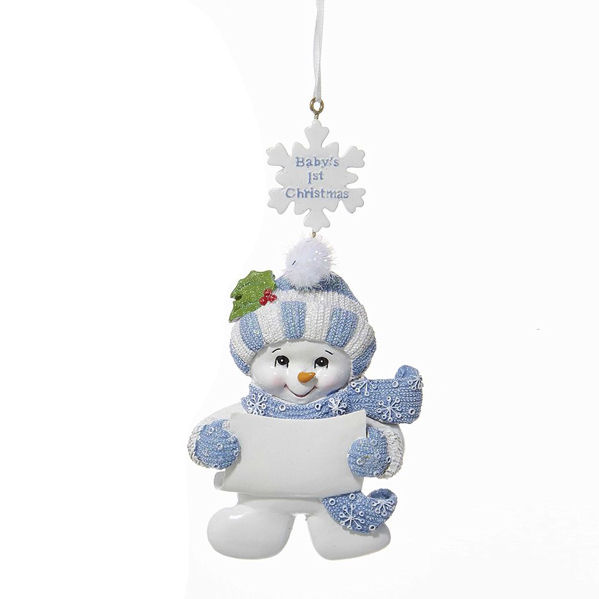 Item 101028 Baby's First Christmas Snowman Boy Ornament
