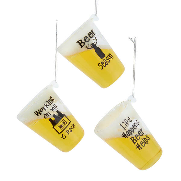 Item 101033 Beer Glasses Word Ornament