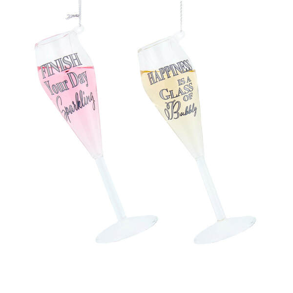 Item 101037 Glass Champagne Flute Ornament