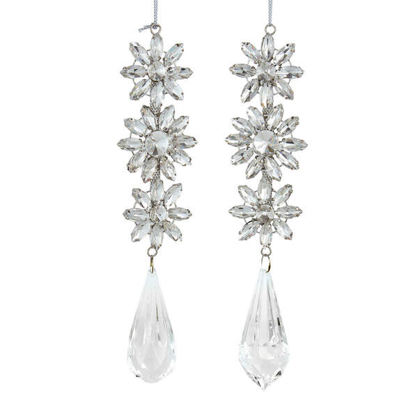 Item 101052 Snowflake With Clear Drop Ornament