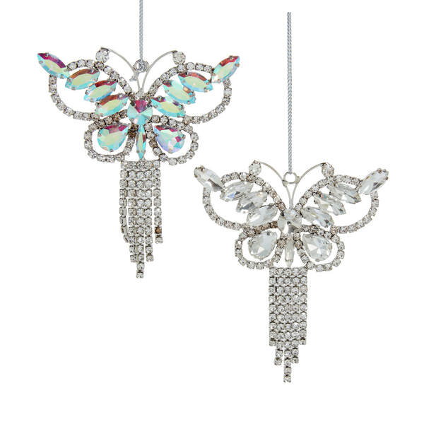 Item 101054 Iridescent Butterfly With Gem Ornament
