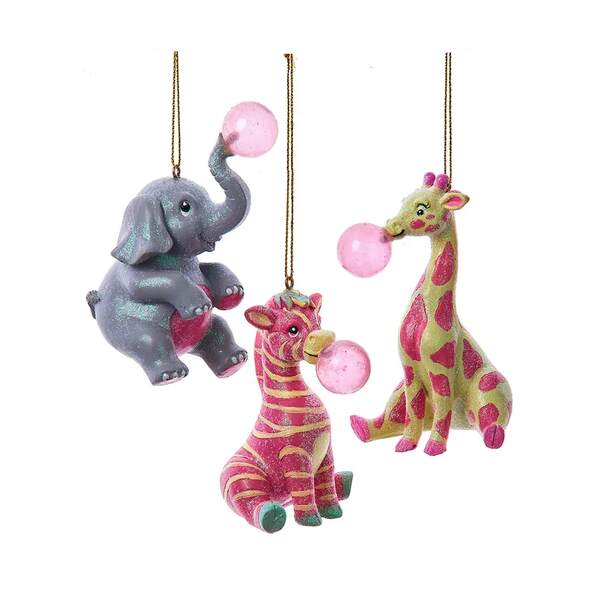 Item 101087 Giraffe/Zebra/Elephant Ornament