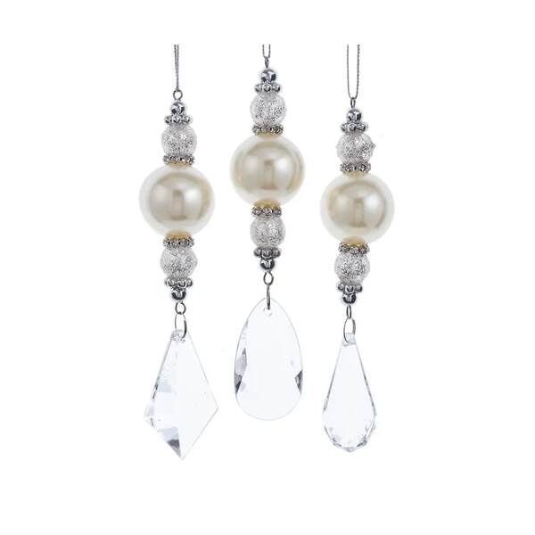Item 101122 Pearl Pendant With Clear Acrylic Drop Ornament