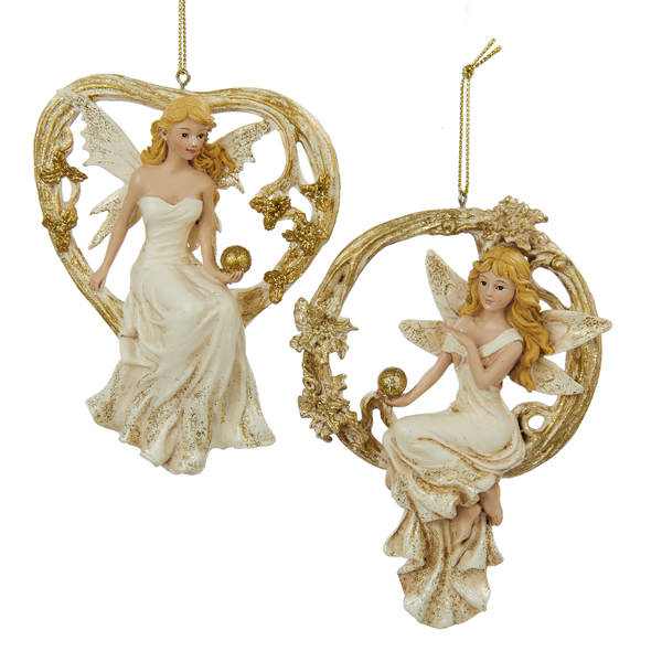 Item 101179 Ivory/Gold Angel Ornament