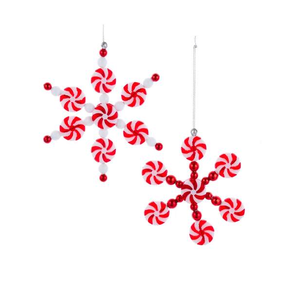 Item 101186 Peppermint Candy Snowflake Ornament
