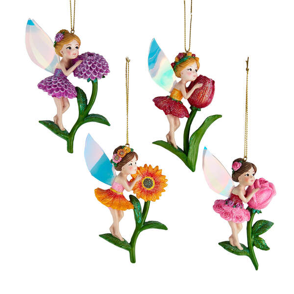 Item 101253 Flower Fairy On Flower Ornament