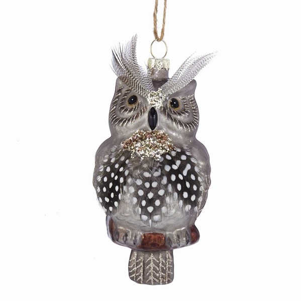 Item 101269 Owl With Feathers Ornament