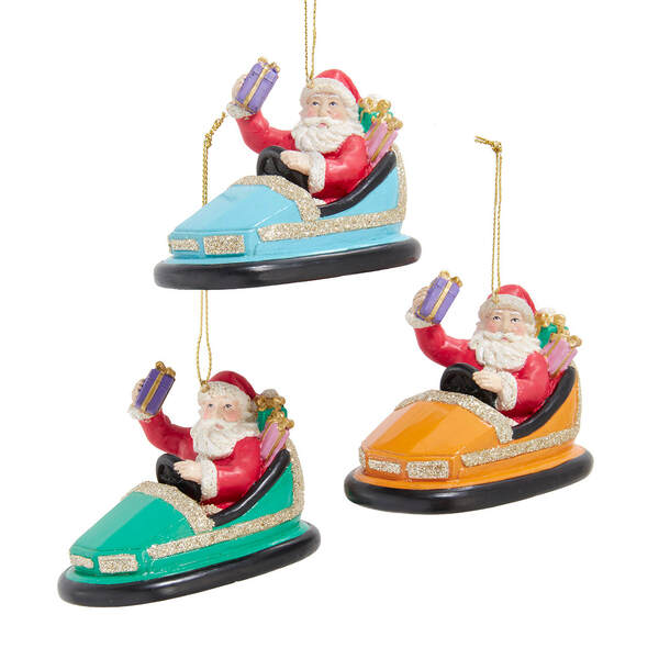 Item 101273 Carnival Santa In Bumper Car Ornament