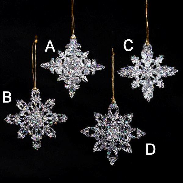 Item 101328 Clear & Silver Snowflake Ornament