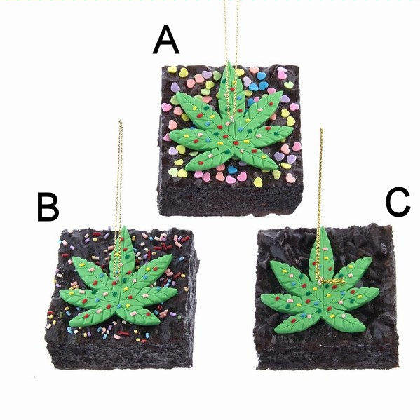 Item 101372 Cannabis Brownie With Sprinkles Ornament