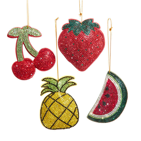 Item 101385 Bedazzled Fruit Ornament