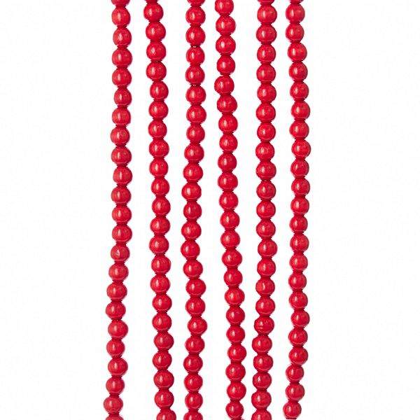 Item 101430 9 Foot Red Wooden Bead Garland