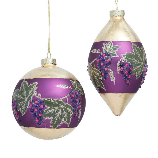 Item 101449 Grape Ball/Drop Ornament