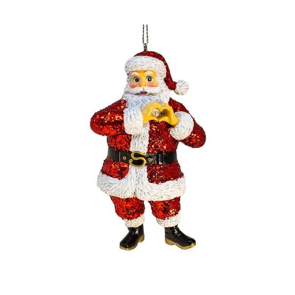 Item 101471 Santa Heart Hands Ornament