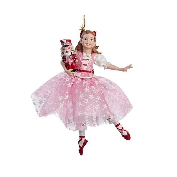 Item 101509 Clara In Pink Dress With Nutcracker Ornament