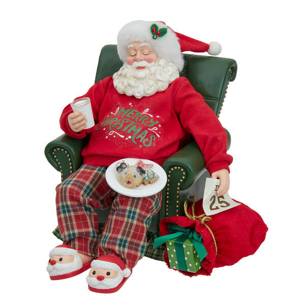 Item 101519 Fabriche Sleeping Santa Table Piece