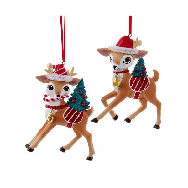 Item 101522 Peppermint Reindeer Ornament
