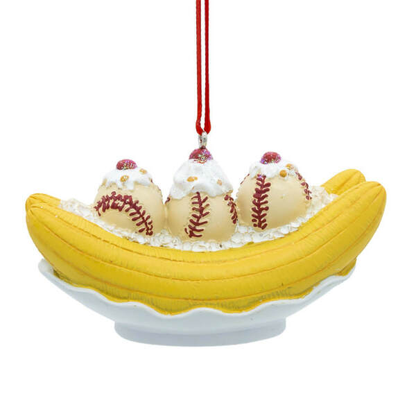 Item 101627 Baseball Banana Split Ornament