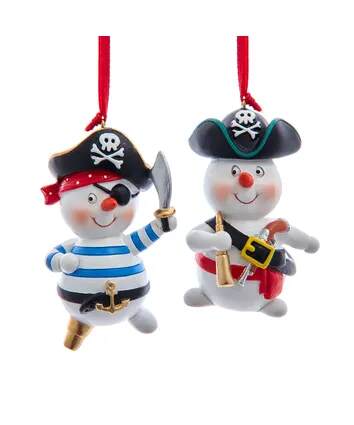 Item 101660 Beach Pirate Snowman Ornament
