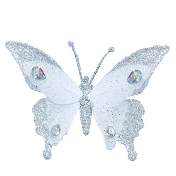 Item 101668 Silver Butterfly Clip Ornament