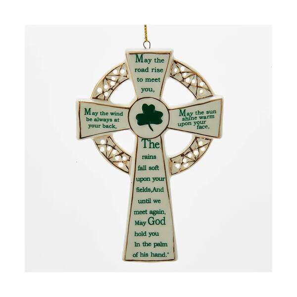 Item 101678 Porcelain Irish Cross Ornament
