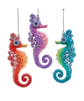 Item 101740 Glass Seahorse Ornament