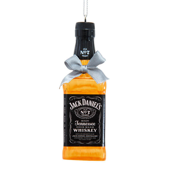 Item 101870 Jack Daniels Bottle Silver Bow Ornament